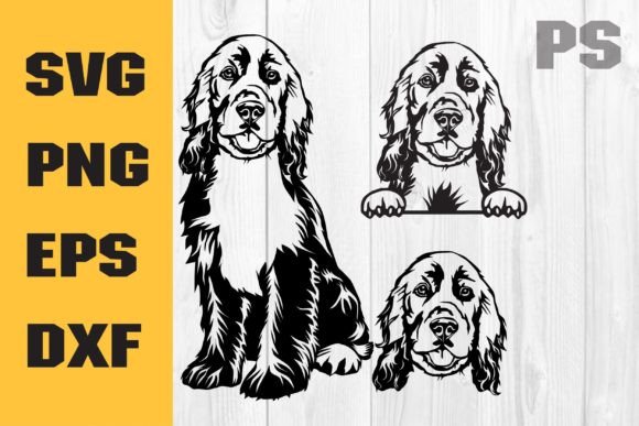 English Cocker Spaniel Svg for Embroidery Projects