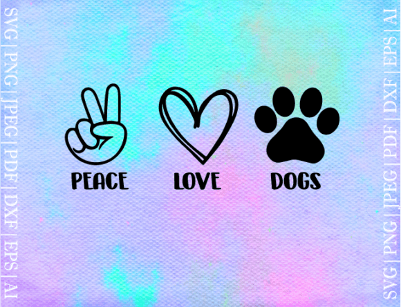 Peace Love Dog SVG
