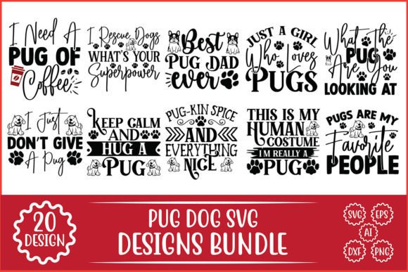 Pug Dog SVG Designs Bundle Review